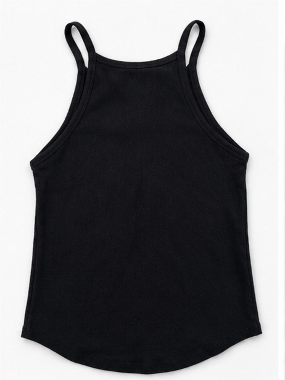 ON 34th Black Ribbed High Neck Racerback Tank Top Size Medium - Picture 2 of 6